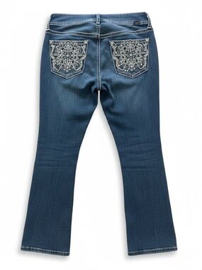Apt. 9 Y2K Embellished Low Rise Bootcut Jeans Raw Hem